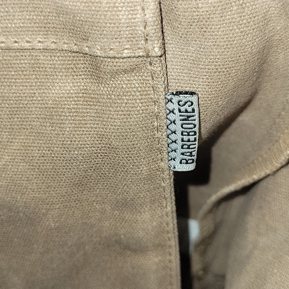 Barebones Waxed Canvas Two-Tone Tote Bag in Brown and Black
